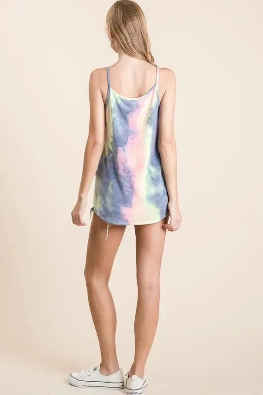 BiBi Tie Dye Terry Camisole with Caged Neck for Summer - Love Salve